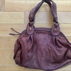 Lucky Brand purple aged leather safari purse